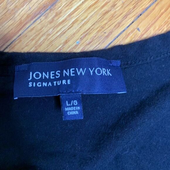 Jones New York lace front short sleeved t-shirt black size large - Picture 5 of 5